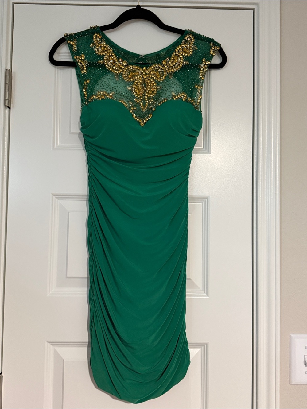 Alyce Paris Emerald Green Beaded Dress